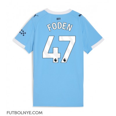 Camiseta Manchester City Phil Foden #47 Primera Equipación para mujer 2025-26 manga corta Camiseta Manchester City Phil Foden #47 Primera Equipación para mujer 2025-26 manga corta
